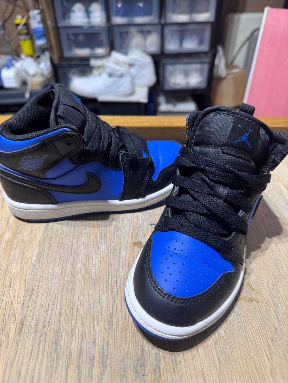 Jordan Kids Sneakers Black and Royal Blue